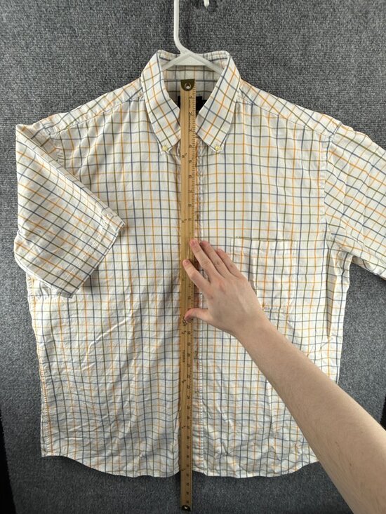 Paul & Shark Blue Yellow Check XL Short Sleeve Button-Down Nautical Pocket Men - Picture 3 of 13